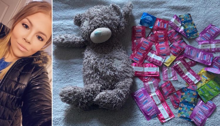 Woman left embarrassed as mum discovers huge stash of condoms she hid in a teddy hot water bottle as a teen