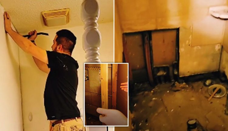 Couple discovers secret bathroom hidden behind wall while renovating their home