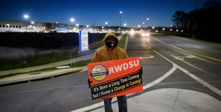 Partial count shows Amazon workers rejecting union by a 2-to-1 margin