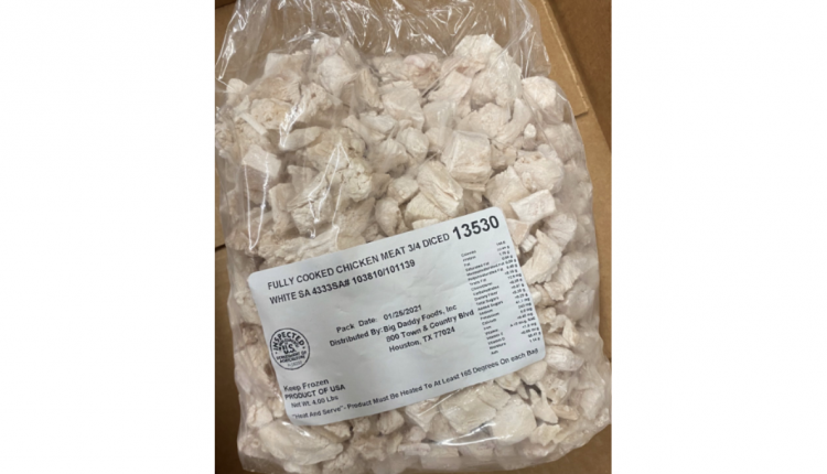 USDA posts public health alert for 65 tons of frozen chicken sent to food banks