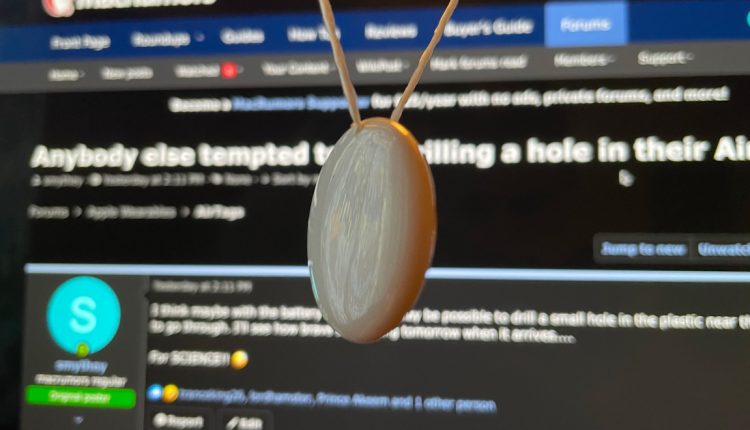 User finds workaround to AirTag’s lack of keychain hole