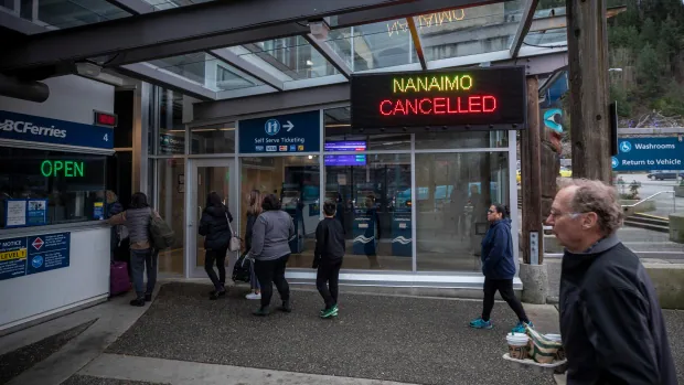 Thousands without power, over 20 ferry sailings cancelled as storm rolls through B.C. South Coast