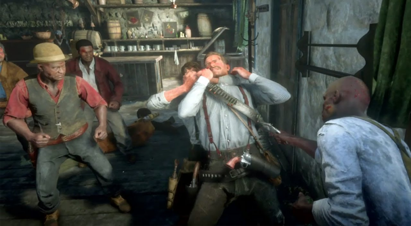 A Bar Fight Occurring In Red Dead Redemption 2 E1673533065478